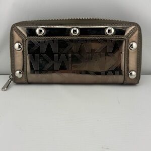 Michael Kors Metallic Wallet with Silver Accents